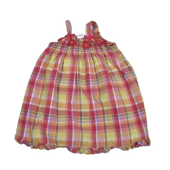 Gymboree Dress Bundle Floral Plaid Summer Pink  Sleeveless Size 18-24M - Picture 6 of 10